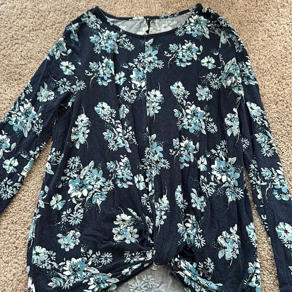 Blue Floral Long Sleeve